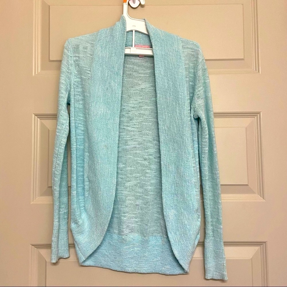 Lilly Pulitzer Teal Open Front Knit Cardigan Sweater XS‎ - Picture 2 of 7